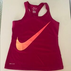 Nike Dri-FIT Magenta Tank with Orange Swoosh